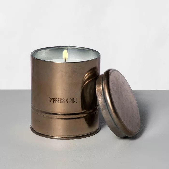 Holiday Tin Candle Cypress & Pine - Hearth & Hand™ with Magnolia | Target