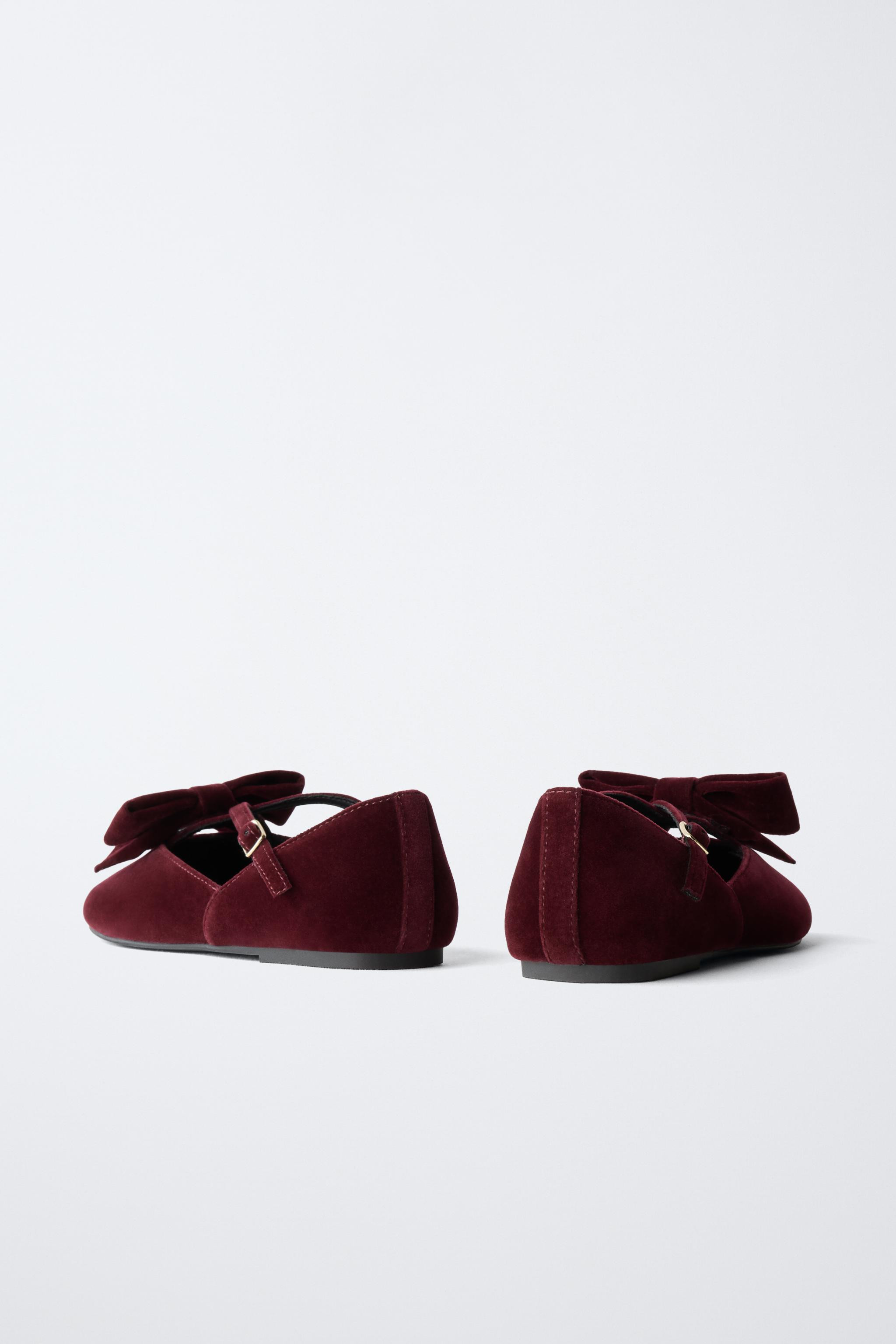 VELVET BOW BALLERINAS | Zara UK