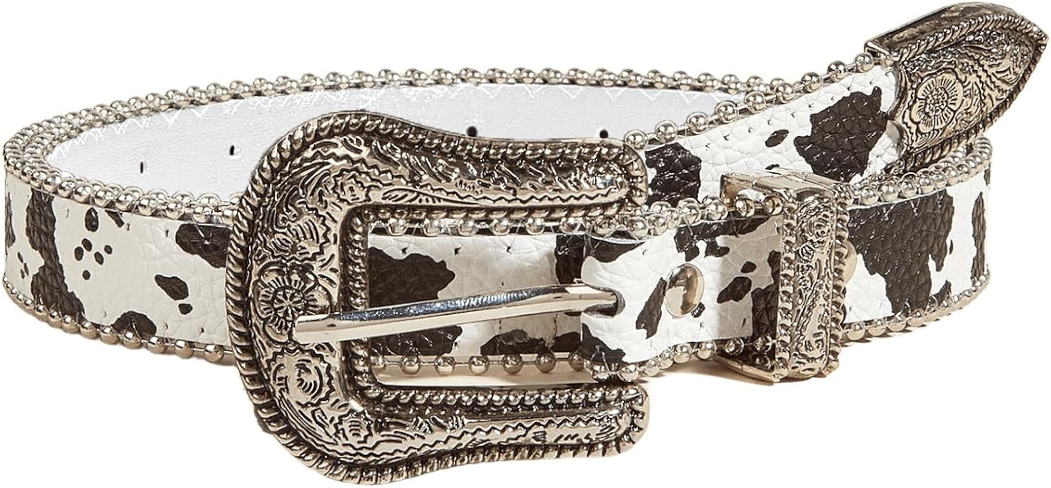 Verdusa Women's Cow Print Leather Belts Vintage Weatern Waist Belt | Amazon (US)