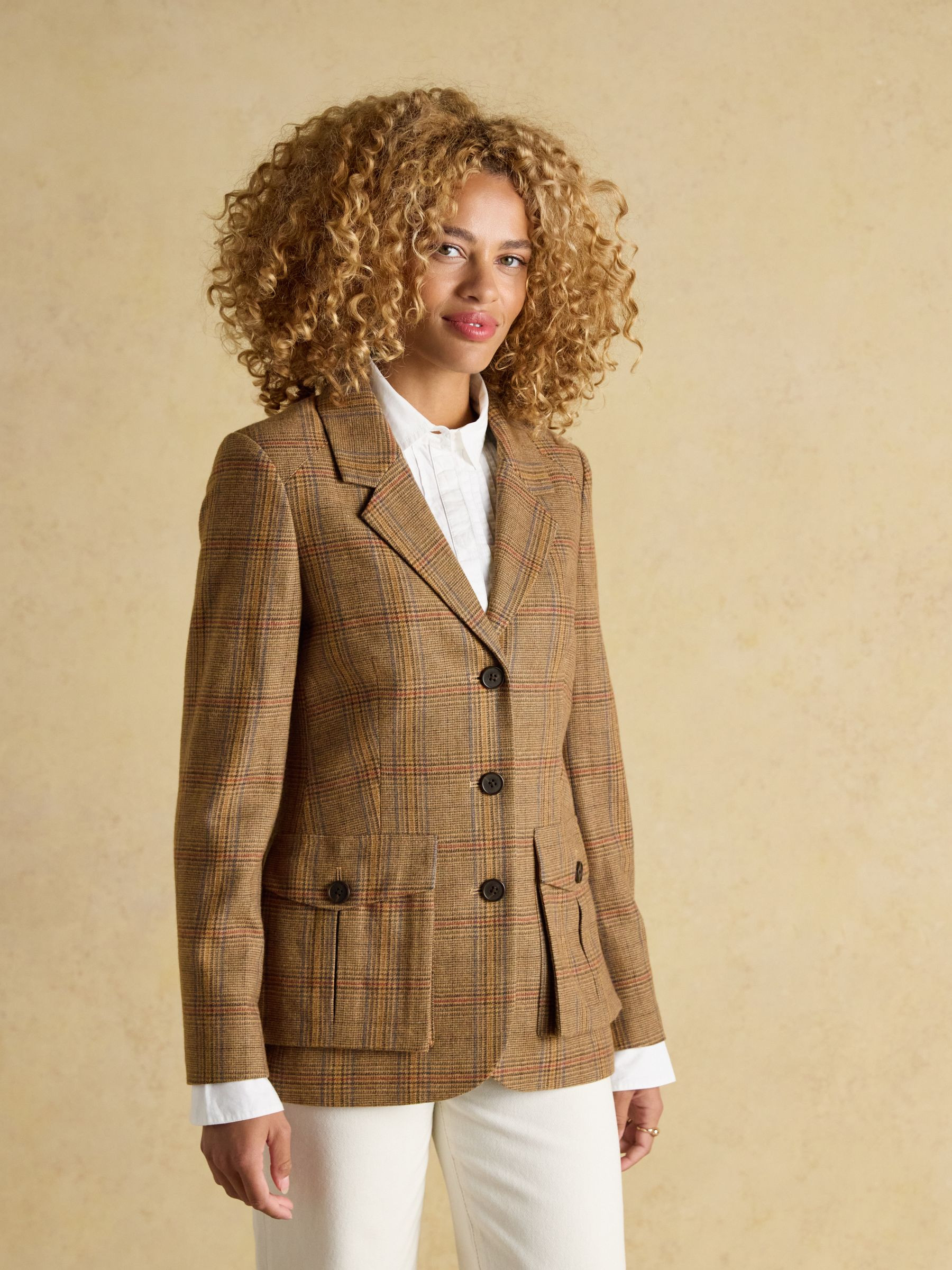 Foxley Brown Check Wool Rich Tweed Suit Blazer | Joules | Joules