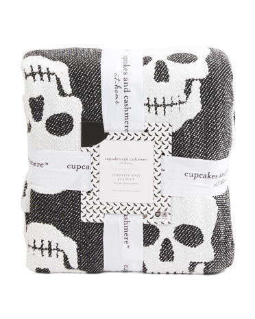 Textured Skulls Blanket, Nylon/Polyester | TJ Maxx