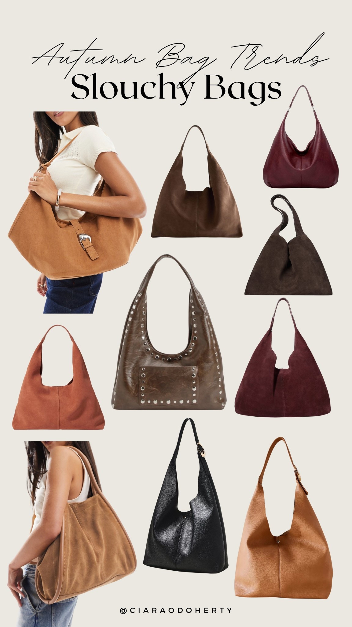 Autumn Trends: Slouchy Bags 
Suede bags,
Leather bags,
Clutch bags,


#LTKireland #LTKeurope #LTKautumn