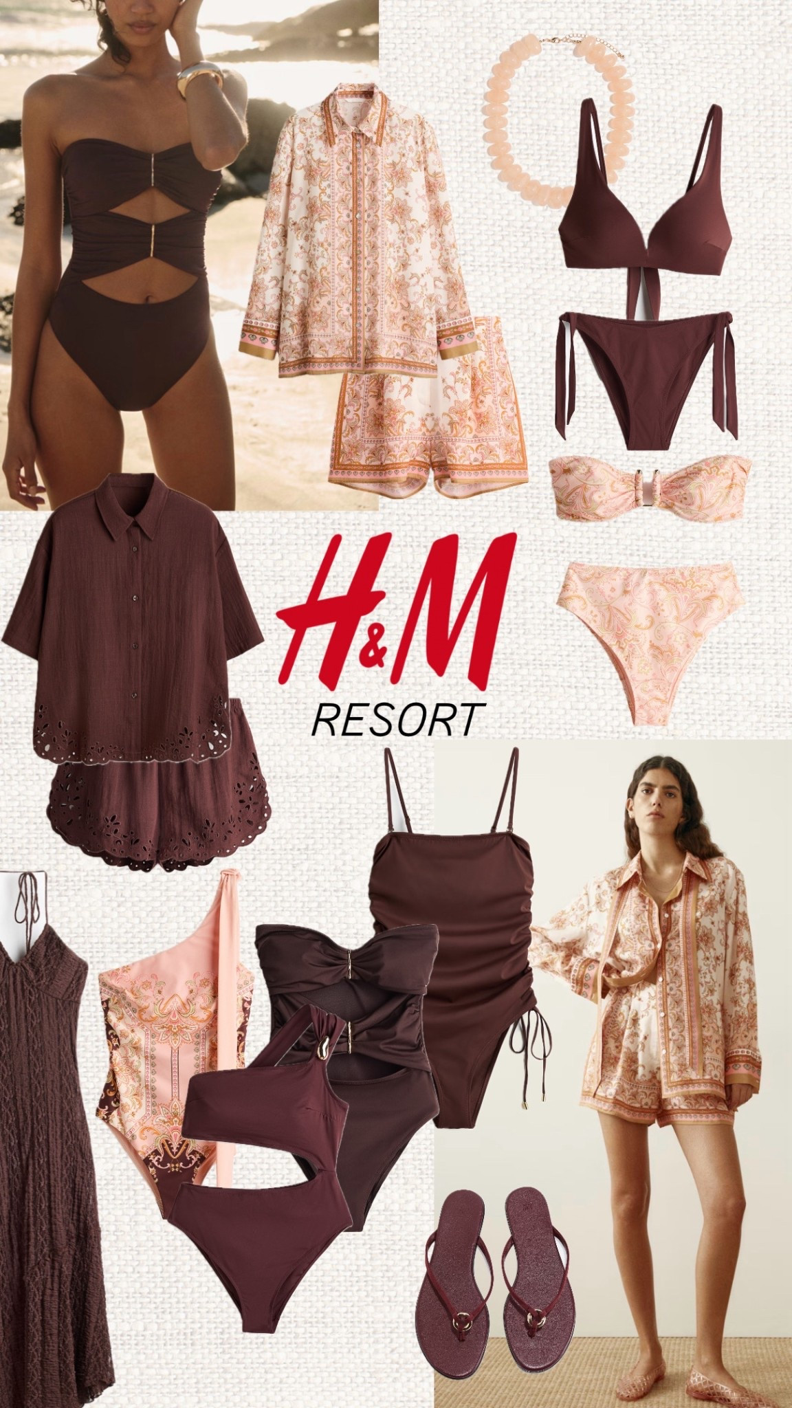 H&M resort mode, activated 🤎🍑 Think breezy matching sets, sculpting swimwear, soft paisley prints and those effortless throw-on pieces you’ll live in from beach to bar.  ✨ Perfect for lounging poolside, coastal walks or a slow summer dinner by the sea 🌊🌴

Like this post to save it to your favourite folder and come back later to shop.

resort wear, H&M resort, summer co ord set, paisley print, brown swimsuit, bikini set, bandeau bikini, cut out swimsuit, beach outfit, vacation outfits, summer sandals, flip flops, lightweight shirt, matching set, poolside look, beach to bar, summer neutrals, holiday packing, chic swimwear, effortless summer style

#LTKSeasonal #LTKTravel