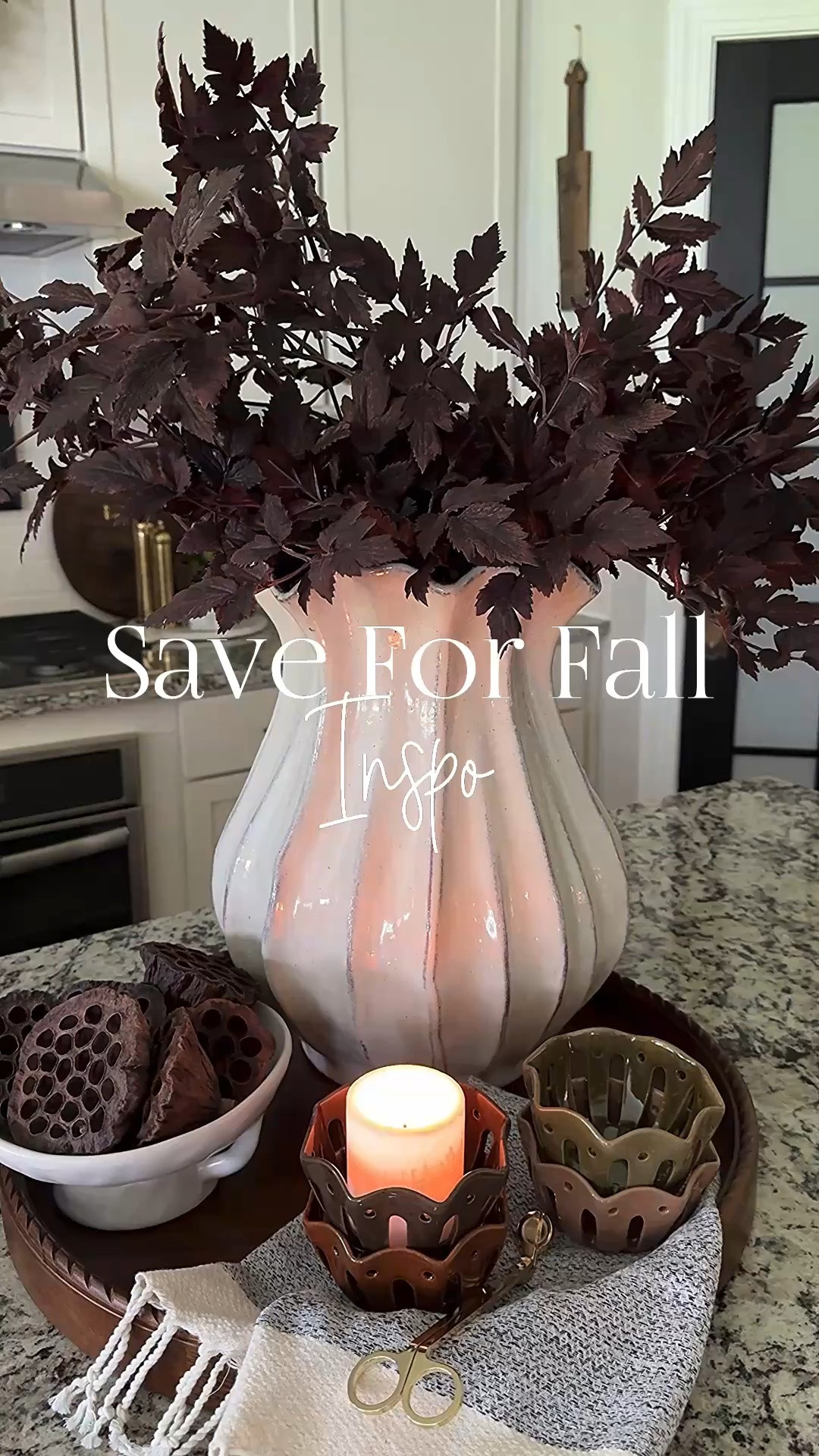 Fall Tray Styling!!
My gorgeous vase, plum stems and wood tray are all back in stock🙌🏻 My Berry bowls are no longer available but I’ve found 2 similar options to link.

Large fluted cream vase, plum stems, cimicifuga stems, large wood tray, Turkish towel, berry bowls, gold wick trimmer, white bowl, lotus pods, denim vest

#LTKHome #LTKSeasonal #LTKstorytime