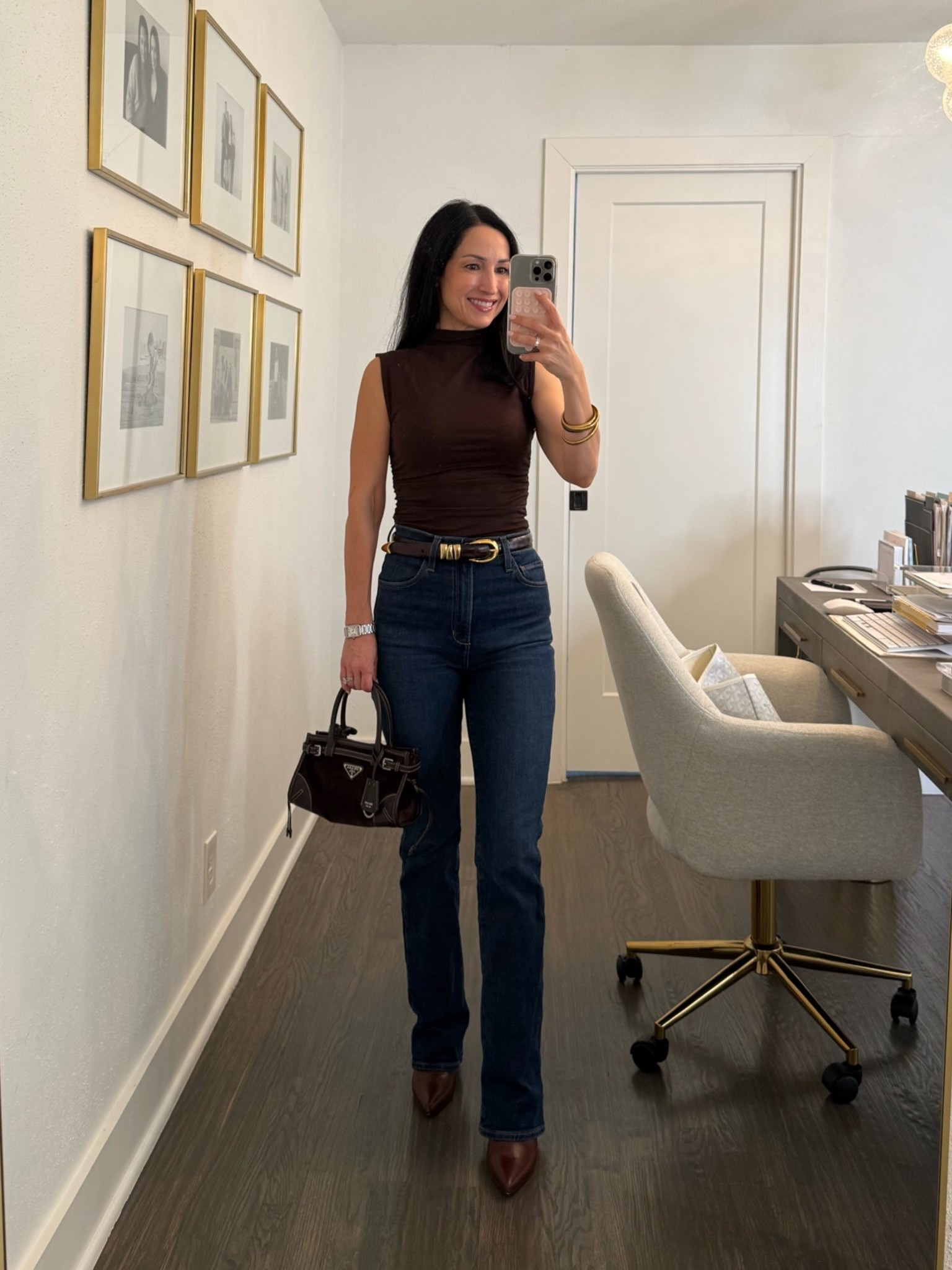 Ootn🤎 hiatus spa grand opening! Madewell top (such a good basic!) Favorite daughter Valentina shortie bootcut jeans, Inez boots, handbag from Keeks use code andrea50

#LTKPetite #LTKOver40