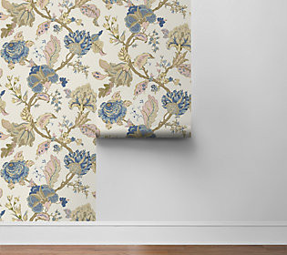 NextWall Kianna Jacobean Floral Peel and Stick Wallpaper | QVC