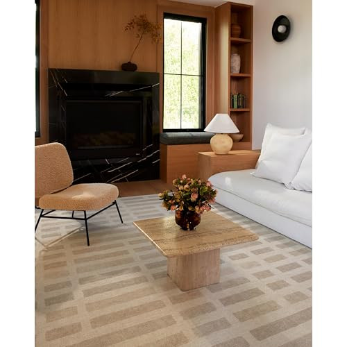 RUGGABLE Machine Washable Area Rug – Founders Laine Ivory & Natural 8x10, Stain-Resistant, Non-Slip – Large Washable Rugs for Living Room, Bedroom, Hallway, Entryway & Office–with Standard Pad | Amazon (US)