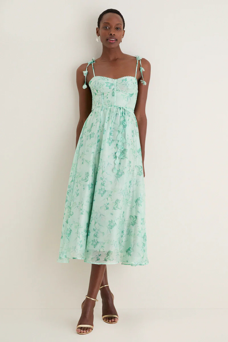 Green Floral Halcyon Midi Dress | Tuckernuck (US)