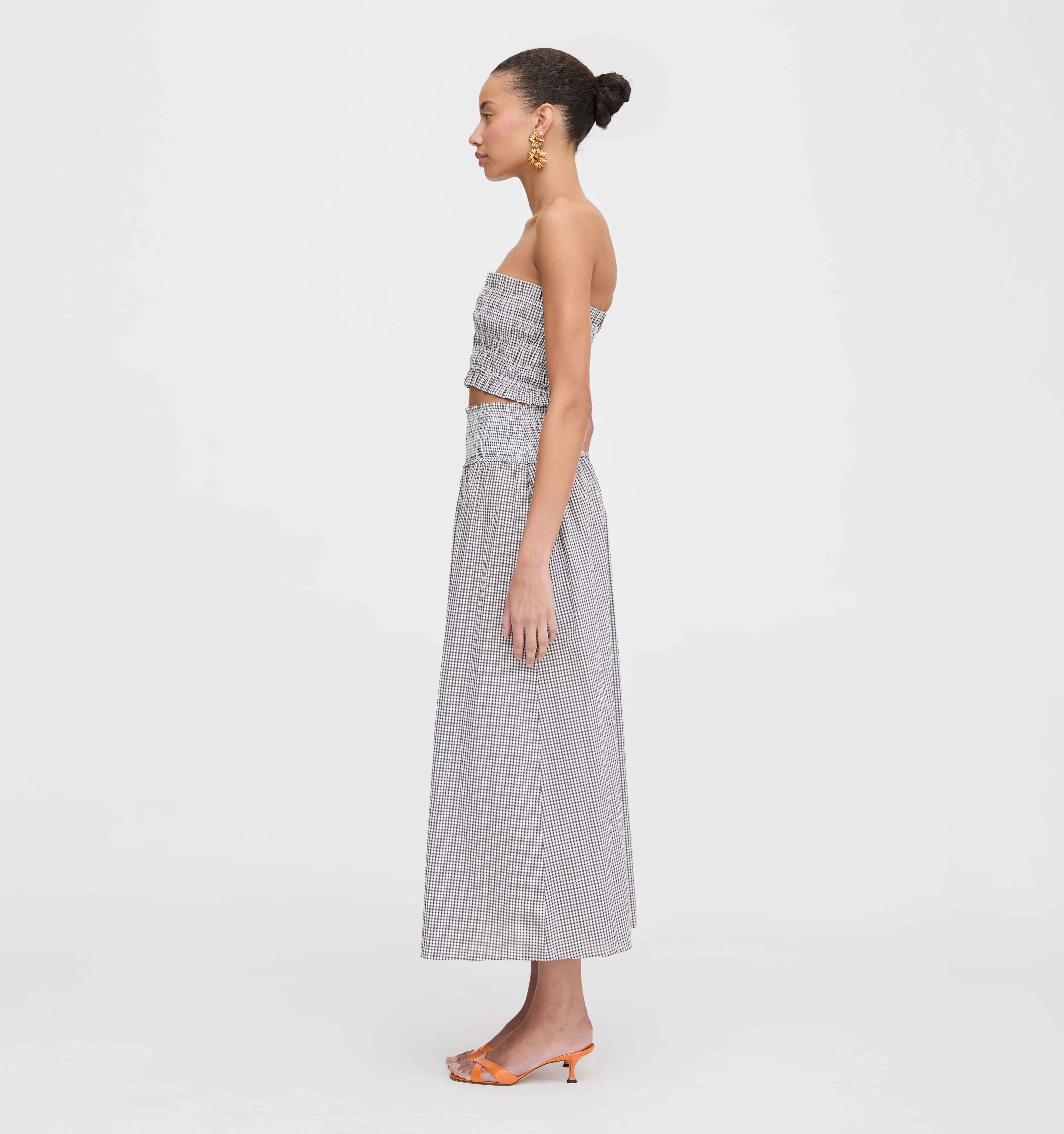The Delphine Nap Skirt - Chocolate Gingham | Hill House Home US