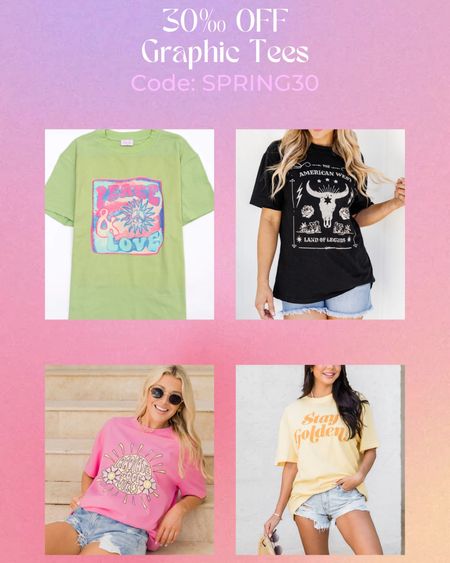 30% OFF some super cute spring/summer graphic tees! There are five pages… but I picked a few of my favs! 

#LTKSeasonal
