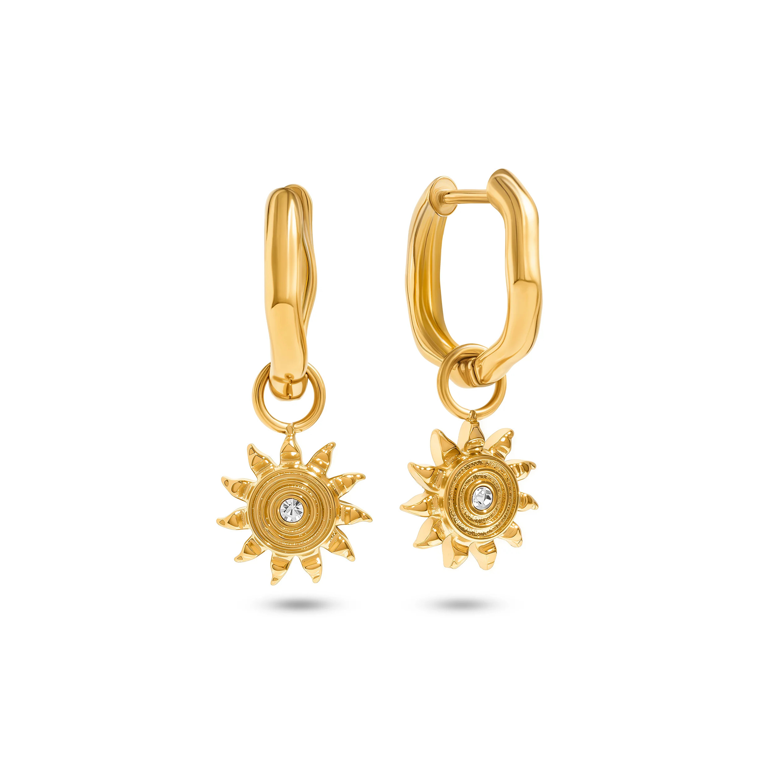 Ocean Charms Sun Huggie Earrings (Gold) | Abbott Lyon