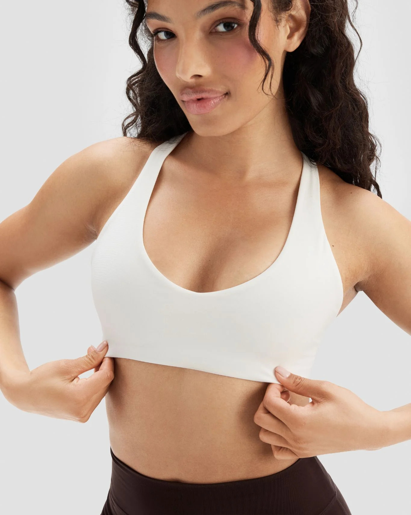Essence Racer Back Sports Bra | Cream | Thrivin Global