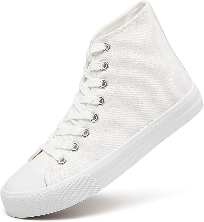 ZGR Womens Canvas Sneakers High Top Lace ups Casual Walking Shoes | Amazon (US)