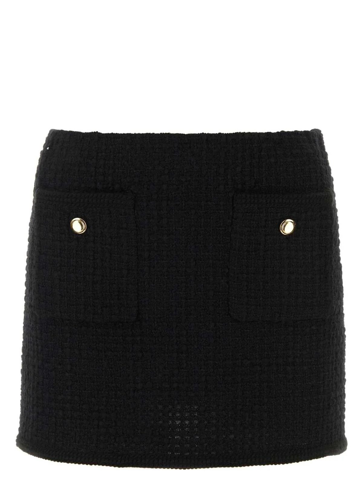 Miu Miu Women's Boucle Mini Skirt in Black | Size 40 | MG2054S2321299 Color F0002 | LOZURI