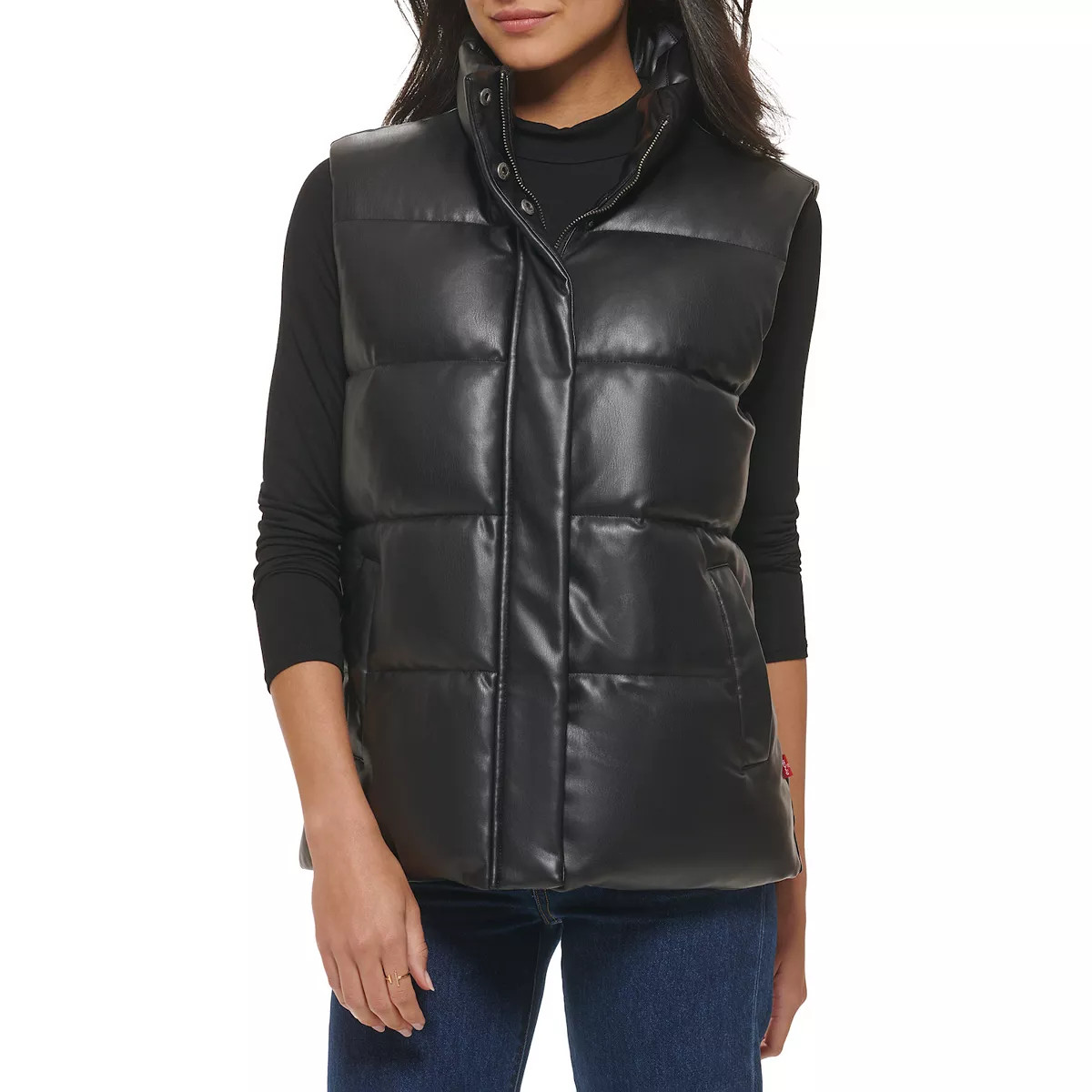 Women's Levi's® Faux-Leather Oversized Puffer Vest | Kohl's