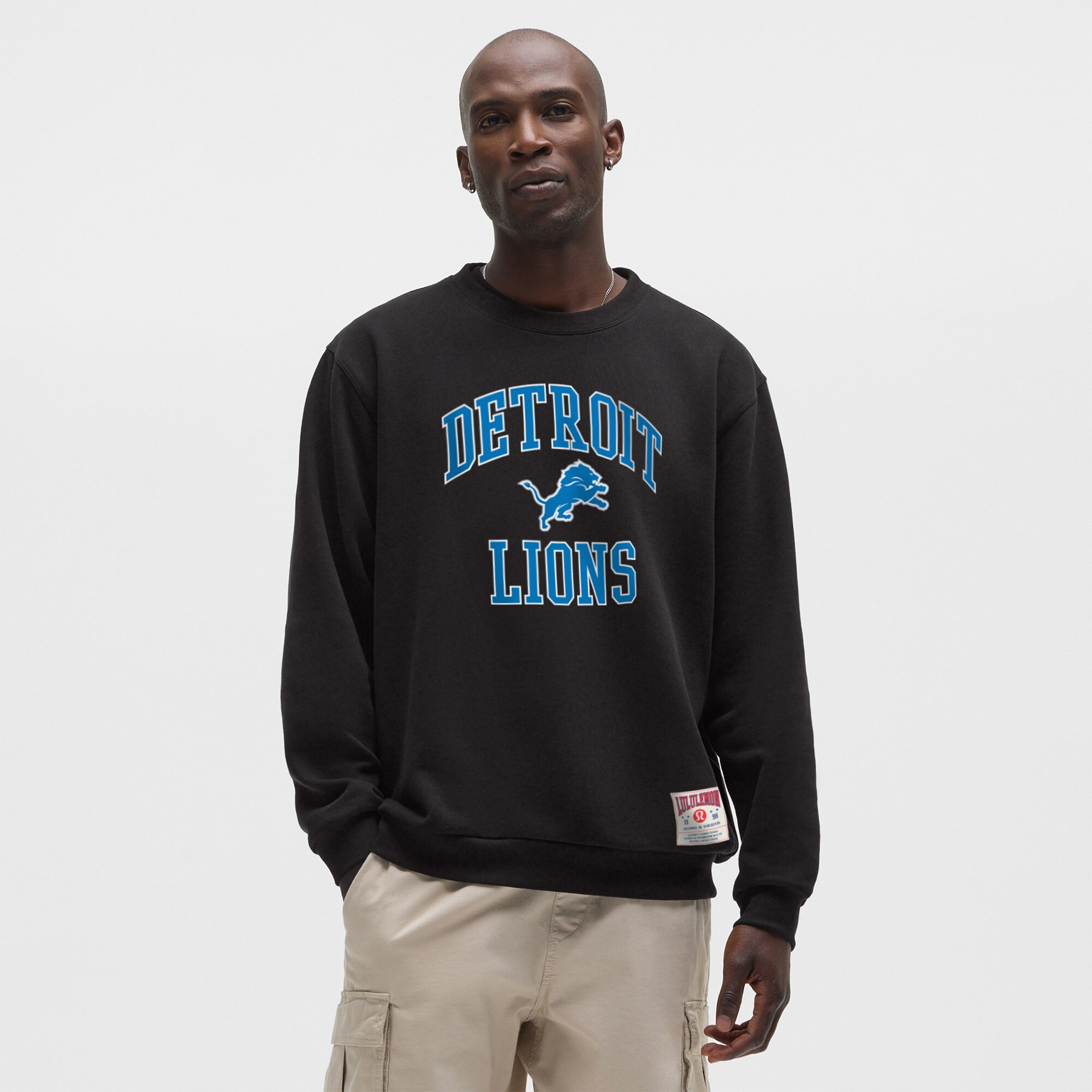 Men's Detroit Lions lululemon Black Steady State Sweatshirt | NFL Shop