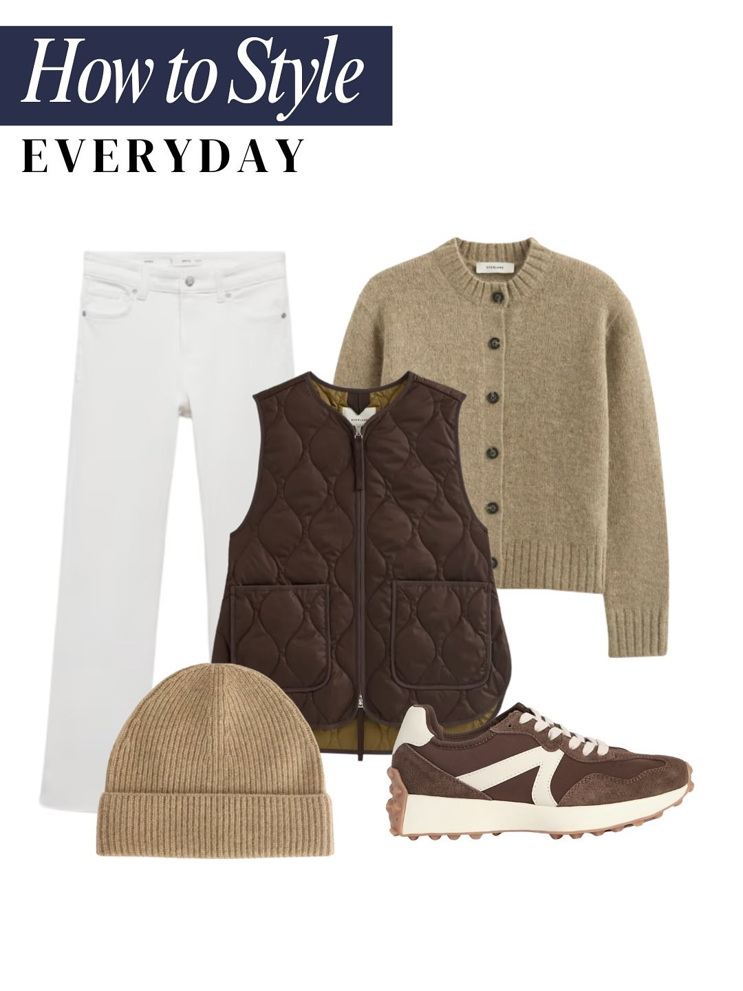 How to Style One Cardigan, Three Ways

Everyday Look: White wide-leg jeans, tan ribbed crew-neck cardigan, brown quilted vest, tan ribbed beanie, and brown/white chunky sneakers.
Work Look: Black wide-leg trousers, tan ribbed crew-neck cardigan, brown wool overcoat, black kitten heel ankle boots, and a large black leather tote bag.
Evening Look: Black faux leather wide-leg trousers, tan ribbed crew-neck cardigan, black satin slingback heels with a bow, rhinestone tassel earrings, and a black velvet clutch bag.

The models shown wearing these looks are AI-generated. Items linked in my bio. 

#FashionHacks #OneItemThreeWays #CardiganStyle #AutumnStyle #WinterOutfits #Workwear #EveningLook #CasualChic #StyleInspo #AIFashion #WardrobeEssentials