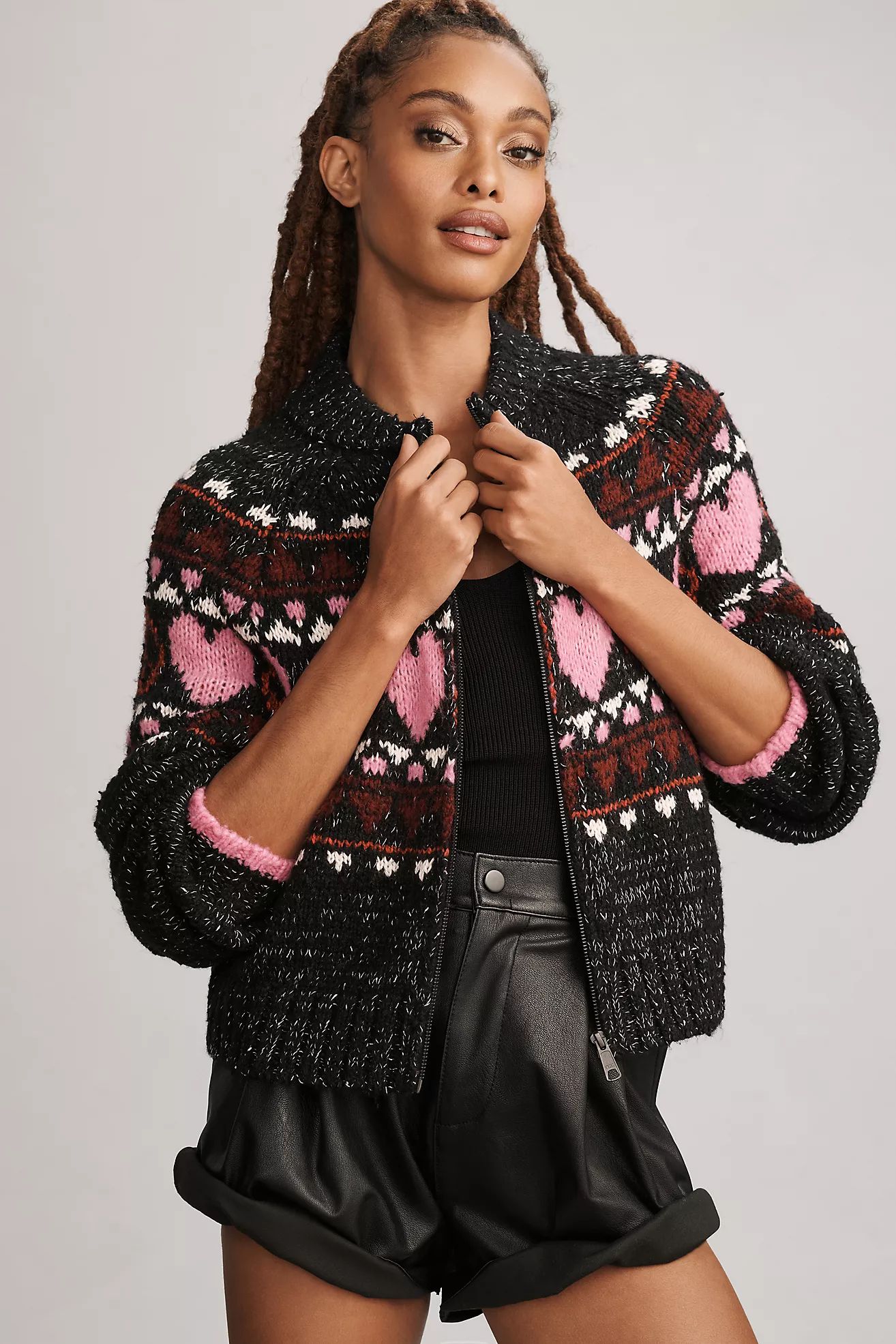 Pilcro Peace Love Icon Zip-Up Sweater | Anthropologie (US)