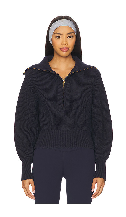 Varley Maura Half Zip Rib Knit in Navy. Size M. Also in S, XS, L, XL. | Revolve Clothing (Global)