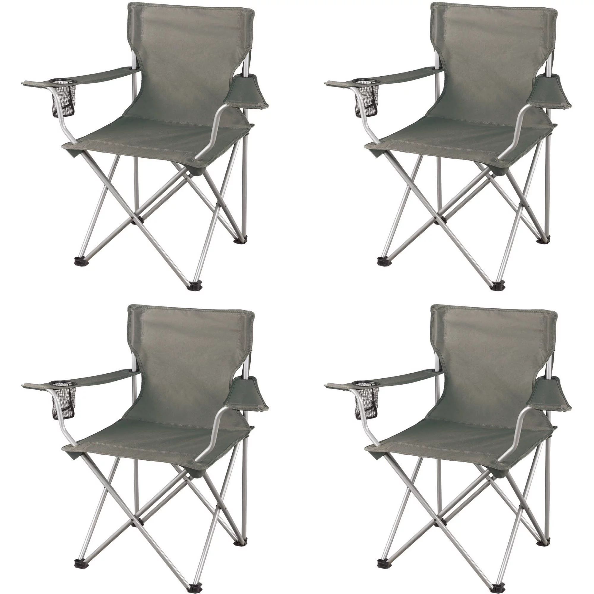 Ozark Trail Classic Folding Camp Chairs, with Mesh Cup Holder,Set of 4, 32.10 x 19.10 x 32.10 Inc... | Walmart (US)