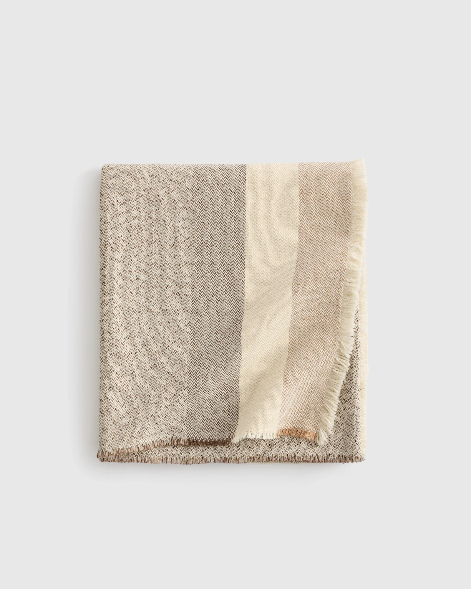 Quince | Wool Alpaca Stripe Throw in Espresso, Size 50x70 | Quince