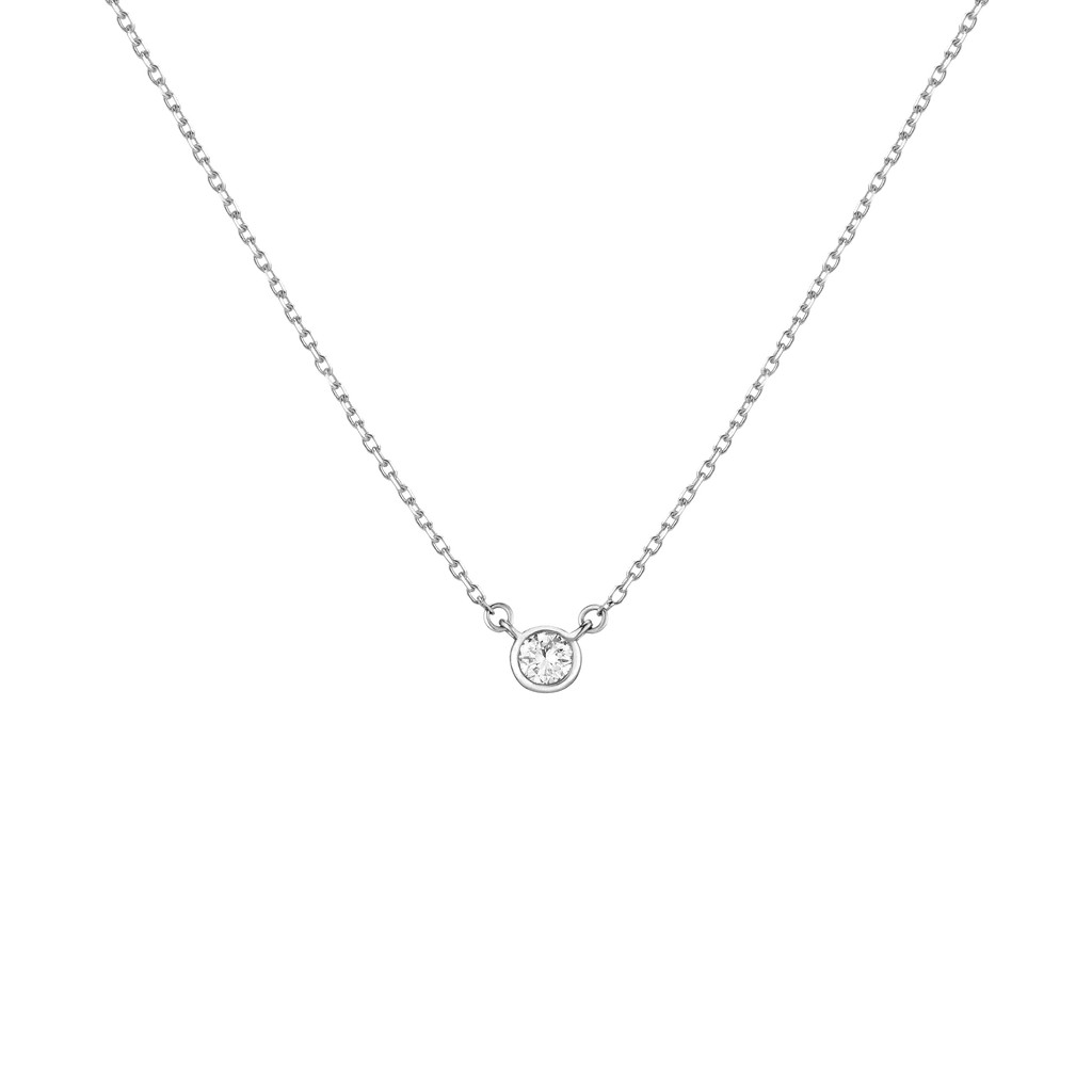 Medium Lab Grown Diamond Bezel Necklace | AUrate New York