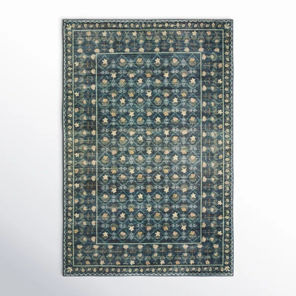 Rifle Paper Co. x Loloi Eden EDE-03 Lattice Indigo Rug feat. CloudPile | Wayfair North America