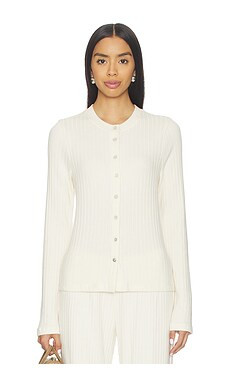 DONNI. The Sweater Rib Cardi in Creme from Revolve.com | Revolve Clothing (Global)