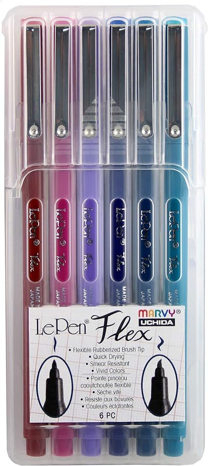 Uchida LePen Flex Set 6/Pkg-Jewel Colors Art Supplies, Assorted | Amazon (US)