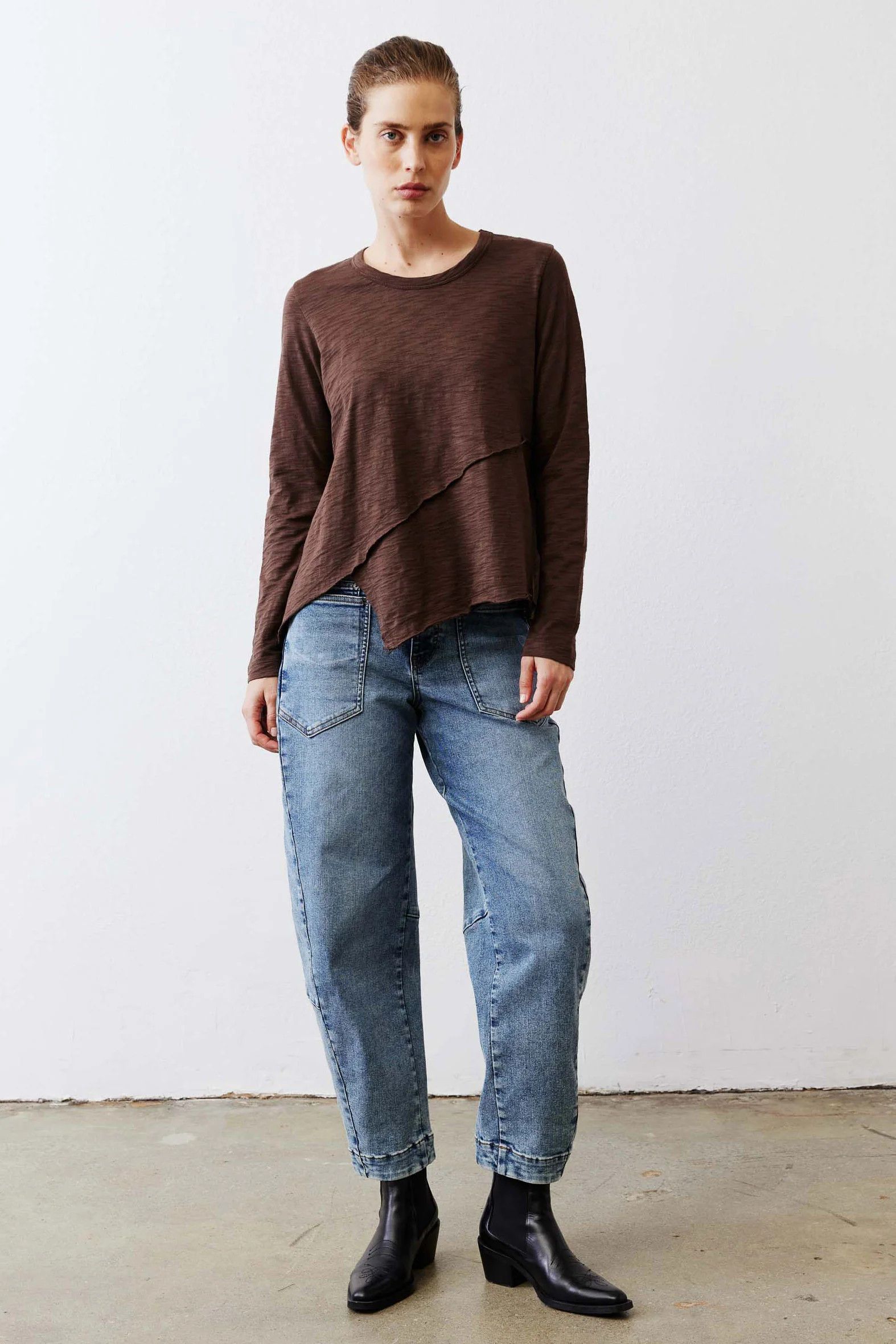 Inner Glow Asymmetric Long Sleeve Top | Ruti