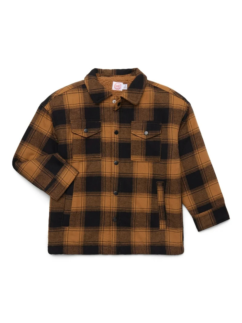 Wonder Nation Boys Shacket with Long Sleeves, Sizes 4-18 & Husky | Walmart (US)