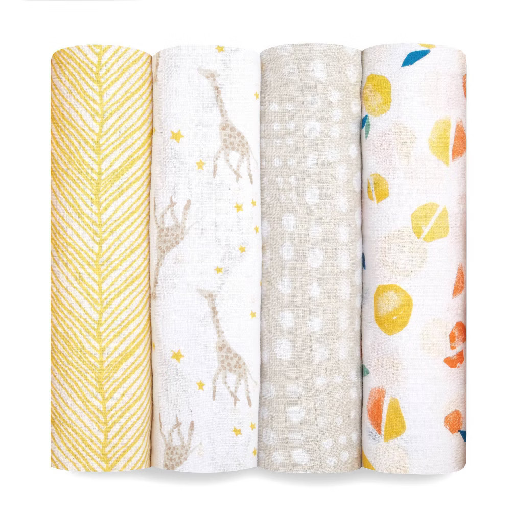Aden + Anais Essentials Muslin Swaddles Starry Star - 4pk | Target