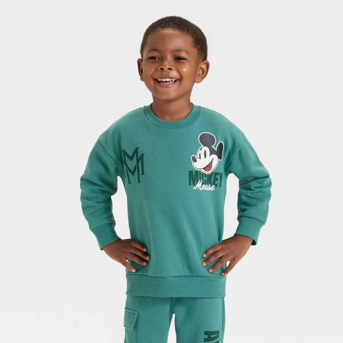 Toddler Boys' 2pc Disney Mickey Mouse Fleece Pullover and Bottom Set - Green | Target