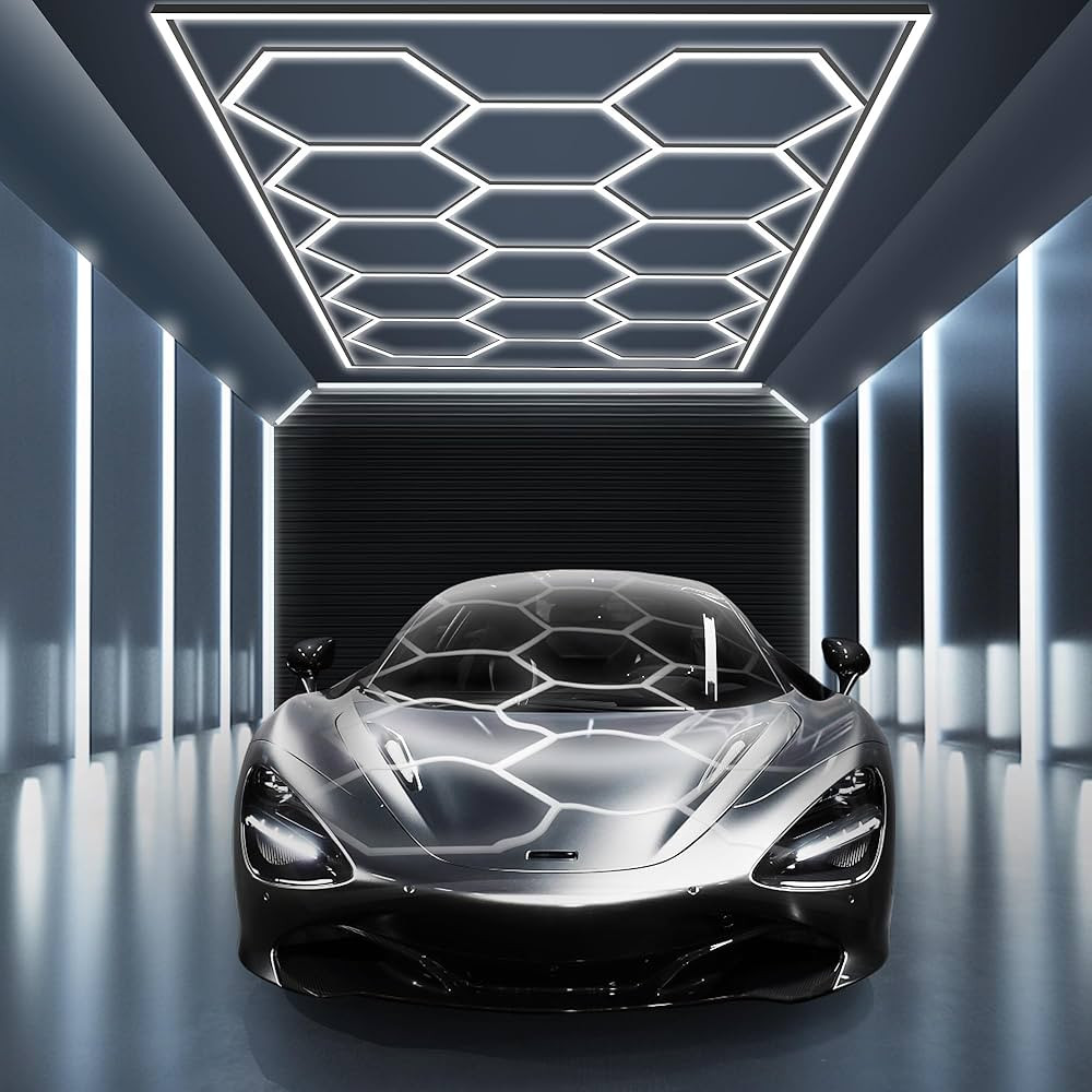 MODERN Hexagon Garage Light: Higher Brightness 720W 86400 Lumens Hexagon Led Garage Light with Re... | Amazon (US)