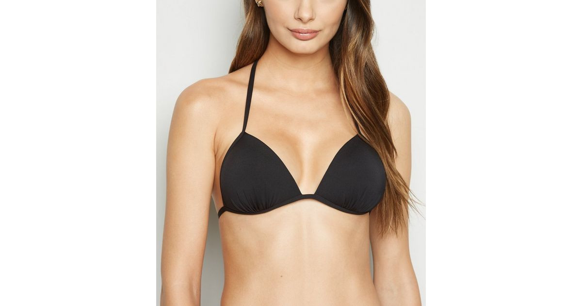Black Plain Moulded Triangle Bikini Top
						
						Add to Saved Items
						Remove from Saved I... | New Look (UK)