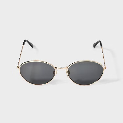 Womens Shiny Metal Oval Sunglasses - Universal Thread™ Gold | Target