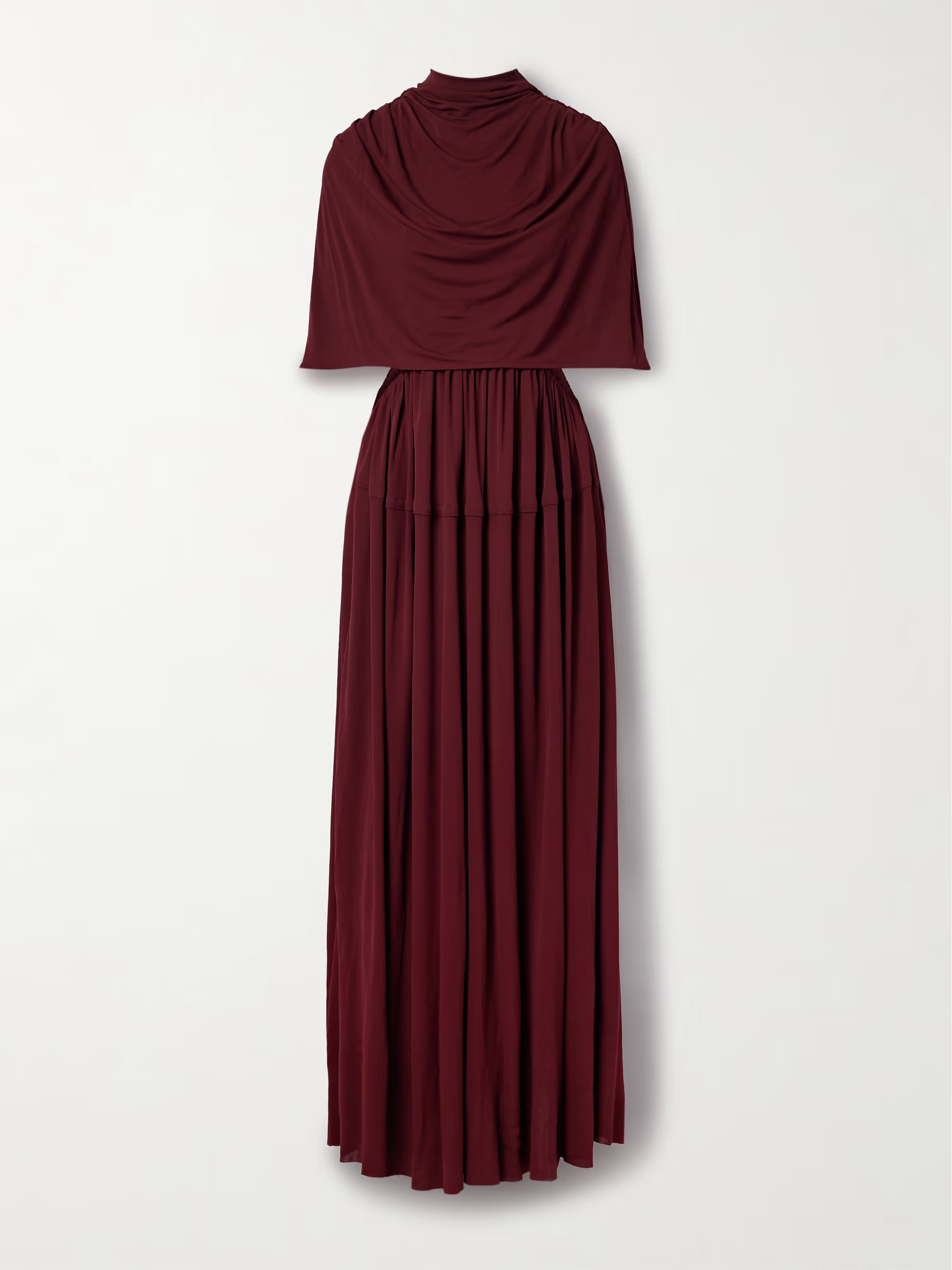 Frankie cape-effect pleated cutout crepe maxi dress | NET-A-PORTER (UK & EU)