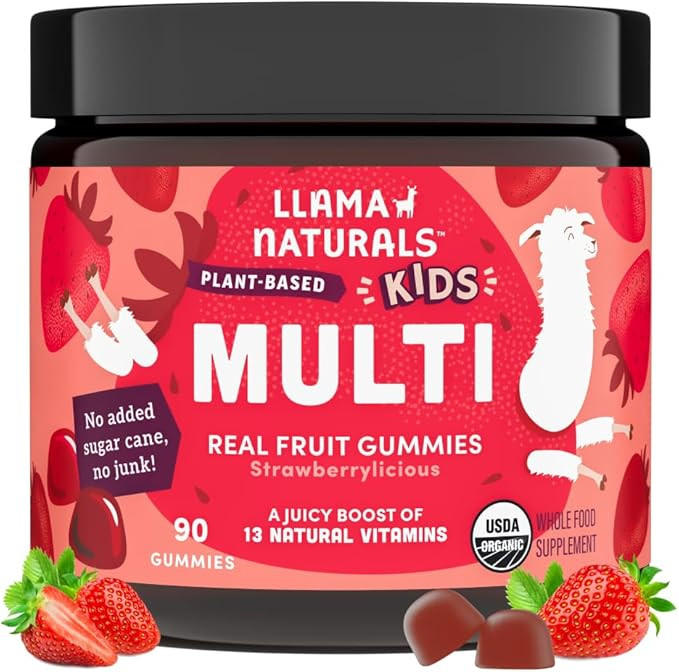 Llama Naturals Real Fruit Gummy Vitamins for Kids, No Added Sugar Cane, Beta Carotenes, Whole Foo... | Amazon (US)