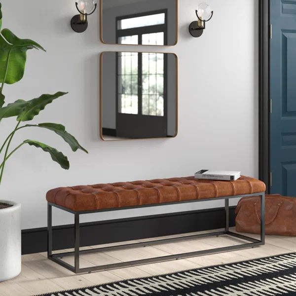 Gagliardi Genuine Leather Upholstered Bench | Wayfair Professional