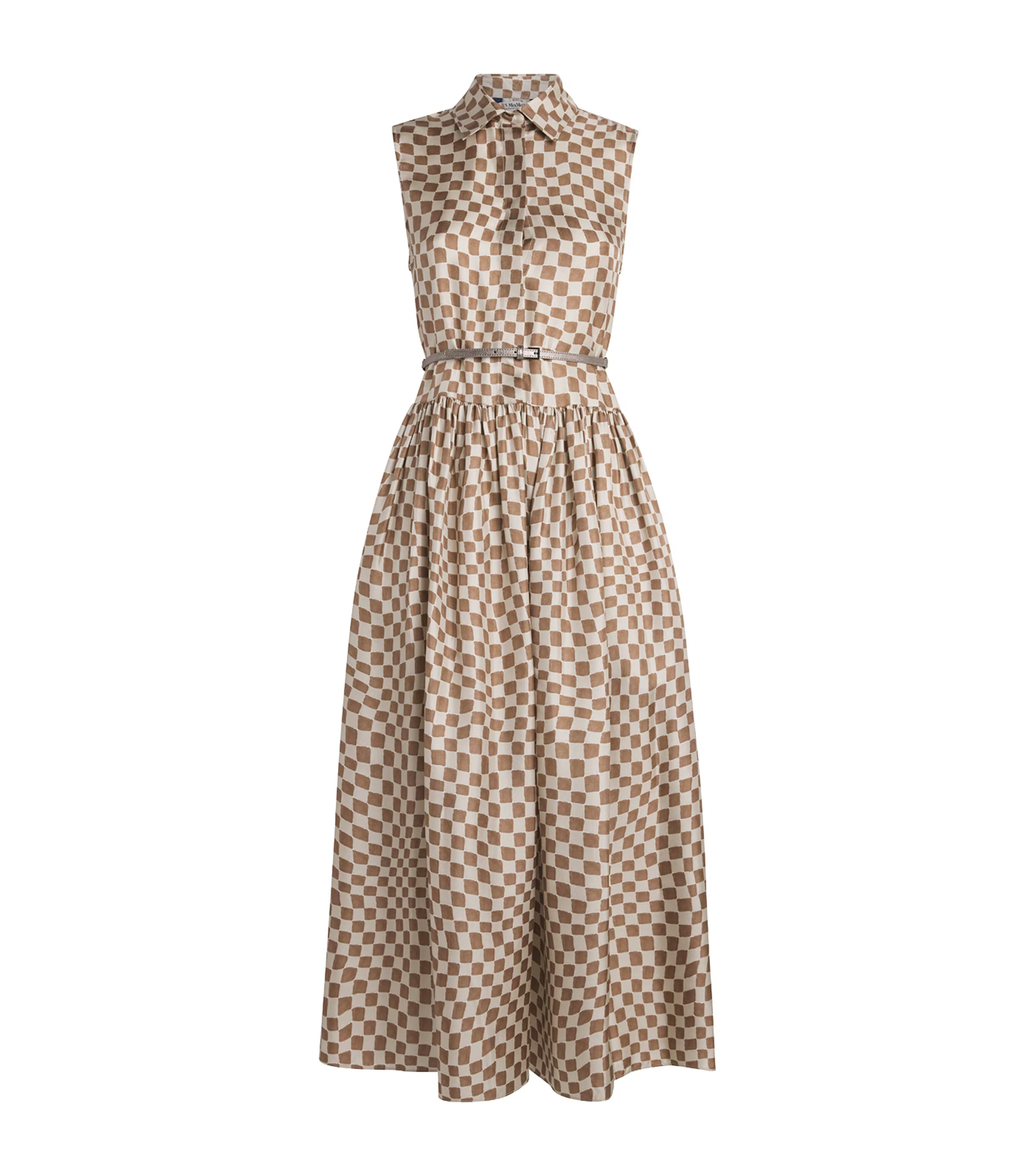 Max Mara Silk Check Midi Dress | Harrods