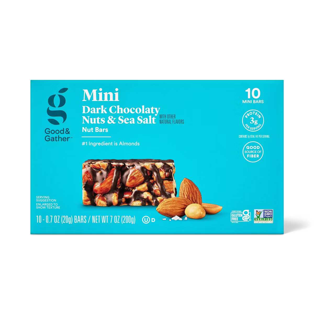 Mini Dark Chocolaty Nuts and Sea Salt with Other Natural Flavors Nut Bars - 7oz/10ct - Good & Gat... | Target