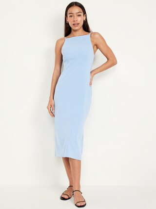 Sleeveless Rib-Knit Midi Dress | Old Navy (CA)
