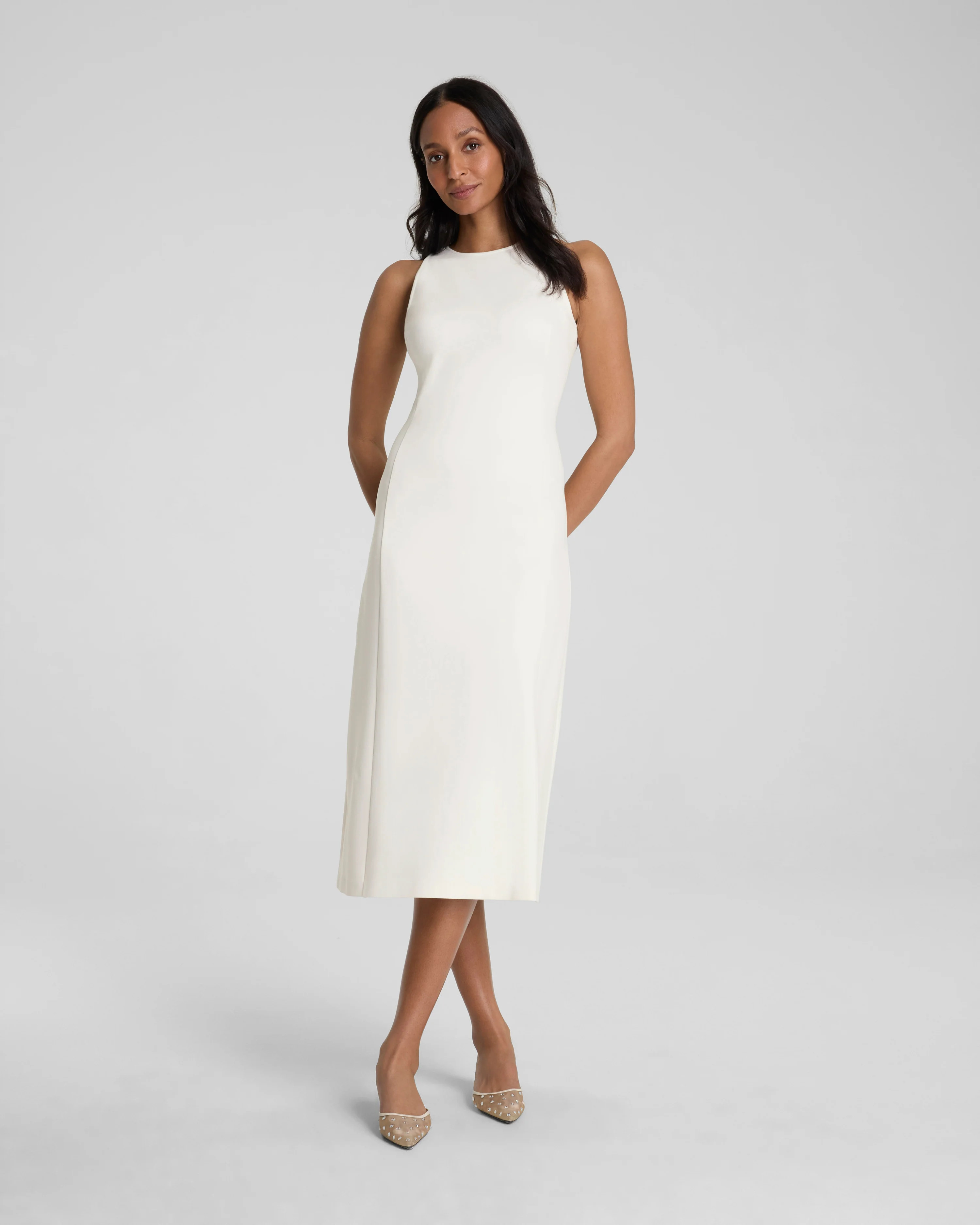Ponte A-Line Midi Dress | SPANX® Sleeveless Work-to-Weekend Dress | Spanx