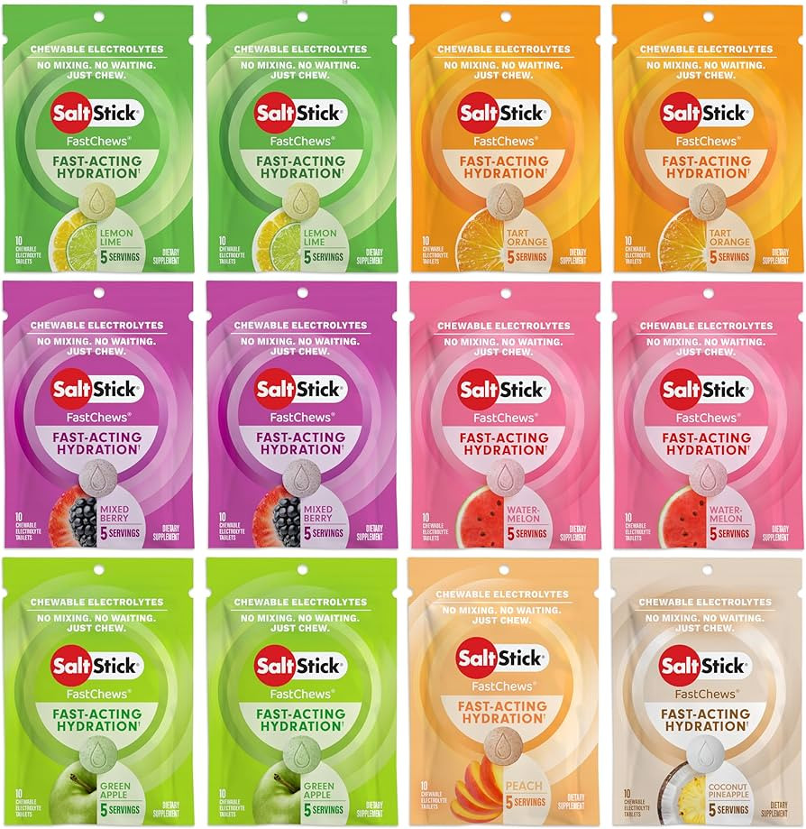 SaltStick Electrolyte FastChews - 120 Count Variety Pack - Chewable Electrolyte Tablets for Hydra... | Amazon (US)