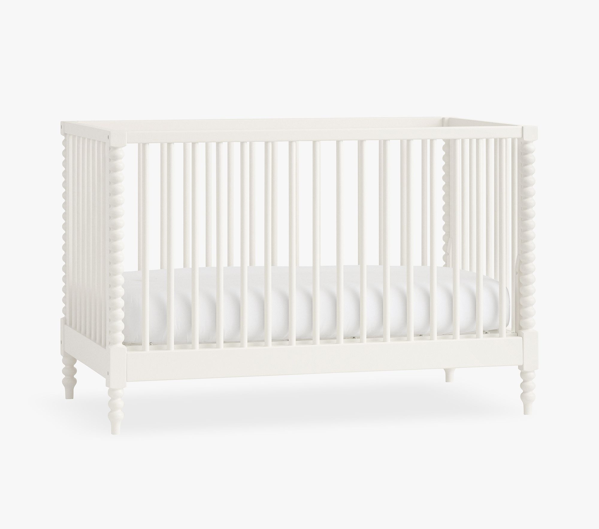 Chris Loves Julia Turned Wood Convertible Crib, Heritage White, White Glove Delivery | Pottery Barn Kids