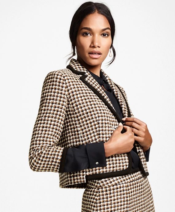 Checked Tweed Cropped Jacket | Brooks Brothers
