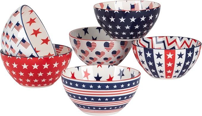 Certified International Patriotic 16 oz. Bowls,Set of 6 | Amazon (US)