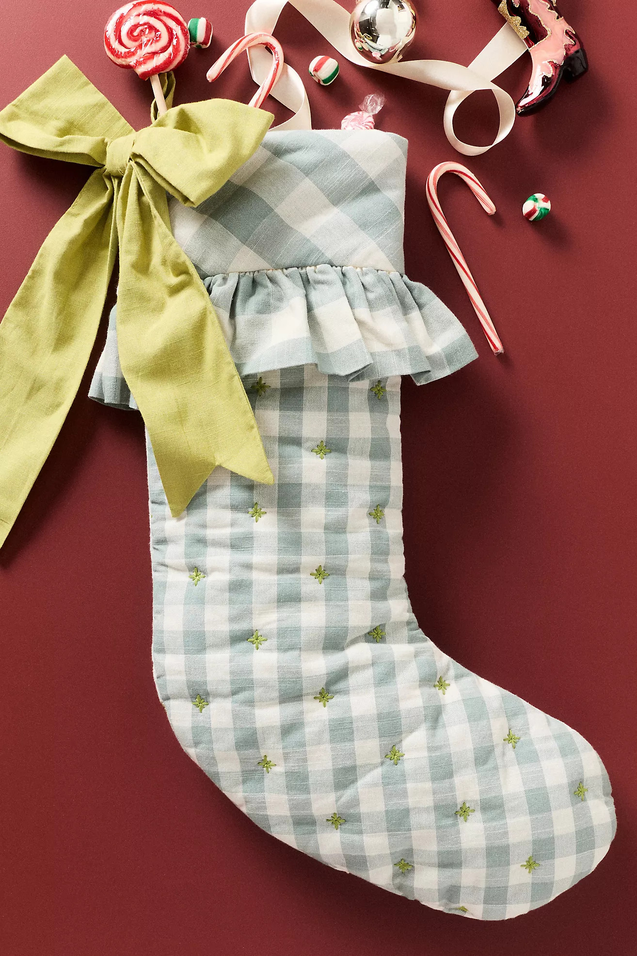 Gingham Bow Stocking | Anthropologie (US)