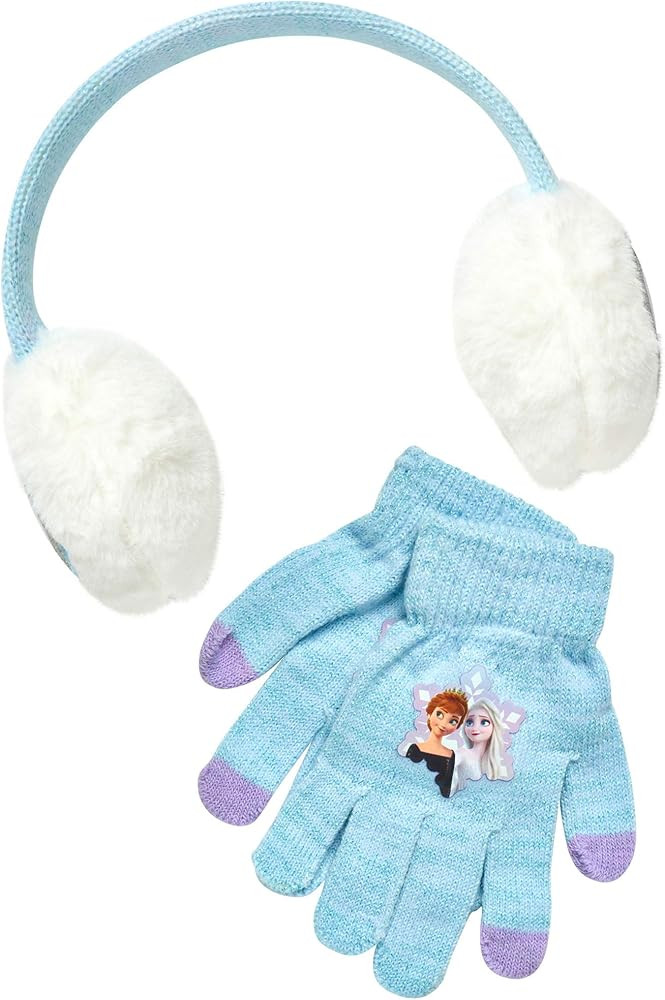 Disney Frozen 2-Piece Winter Accessory Set for Girls, Anna and Elsa Kids Earmuffs and Gloves, Siz... | Amazon (US)