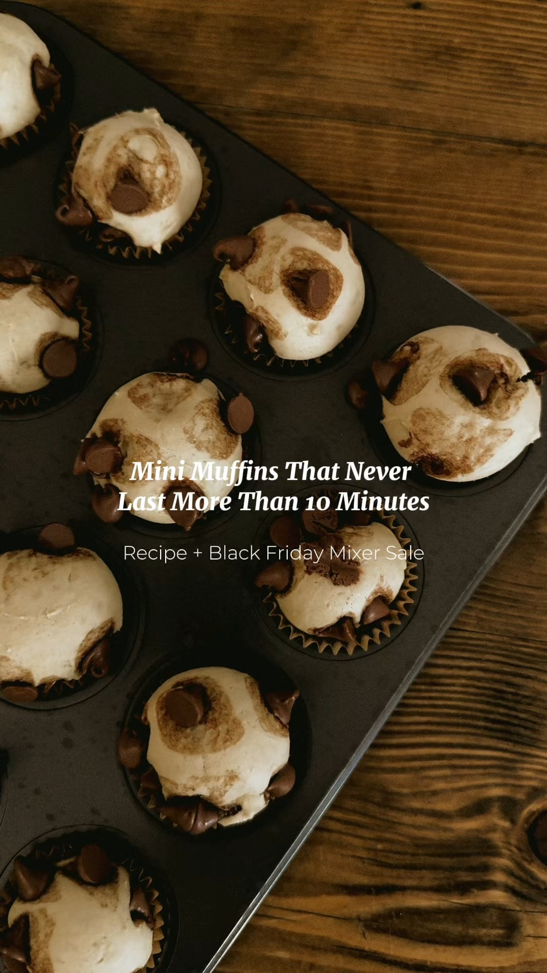 If you want an easy little treat to bake this weekend, these mini chocolate chip muffins are the recipe to save.
They come together fast, they stay soft for days, and they disappear even faster. My kids usually eat half the batch before they are cool.

MINI CHOCOLATE CHIP MUFFINS
• 1 and 1/2 cups flour
• 3/4 cup sugar
• 1/2 teaspoon salt
• 2 teaspoons baking powder
• 1/3 cup oil
• 1 large egg
• 1/2 cup milk
• 1 teaspoon vanilla
• 1 cup mini chocolate chips

Stir the dry and wet separately, combine until just mixed, fold in the chips, and fill your mini muffin pan almost to the top. Bake at 375 for about 10 to 12 minutes. They puff up beautifully and make the house smell warm and homey.

This is one of those simple little recipes that makes a morning feel special. A warm muffin. A quiet kitchen. A moment that slows the whole day down a bit.

And if you noticed in the video, I used my Bosch mixer again. It is still on sale for Black Friday and you can stack my code for an extra 20 dollars off. If you bake often or make a lot of dough, this is the mixer that makes it all easier. The link is in my bio.

Save this recipe for later and tell me what you are baking this week.
